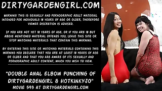 Double anal at one's fingertips fisting and punching be required of Dirtygardengirl & Hotkinkyjo